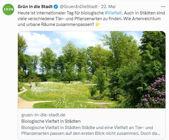 Twitter Account Grün in die Stadt